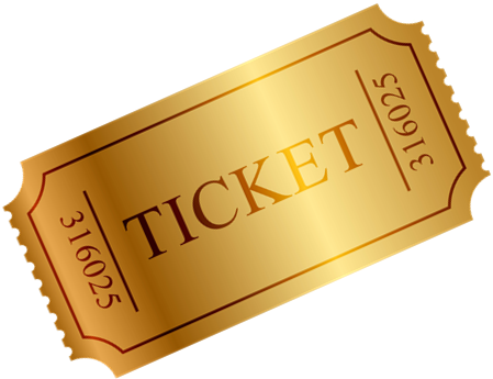 Golden Ticket Png - Gold Ticket (500x396), Png Download