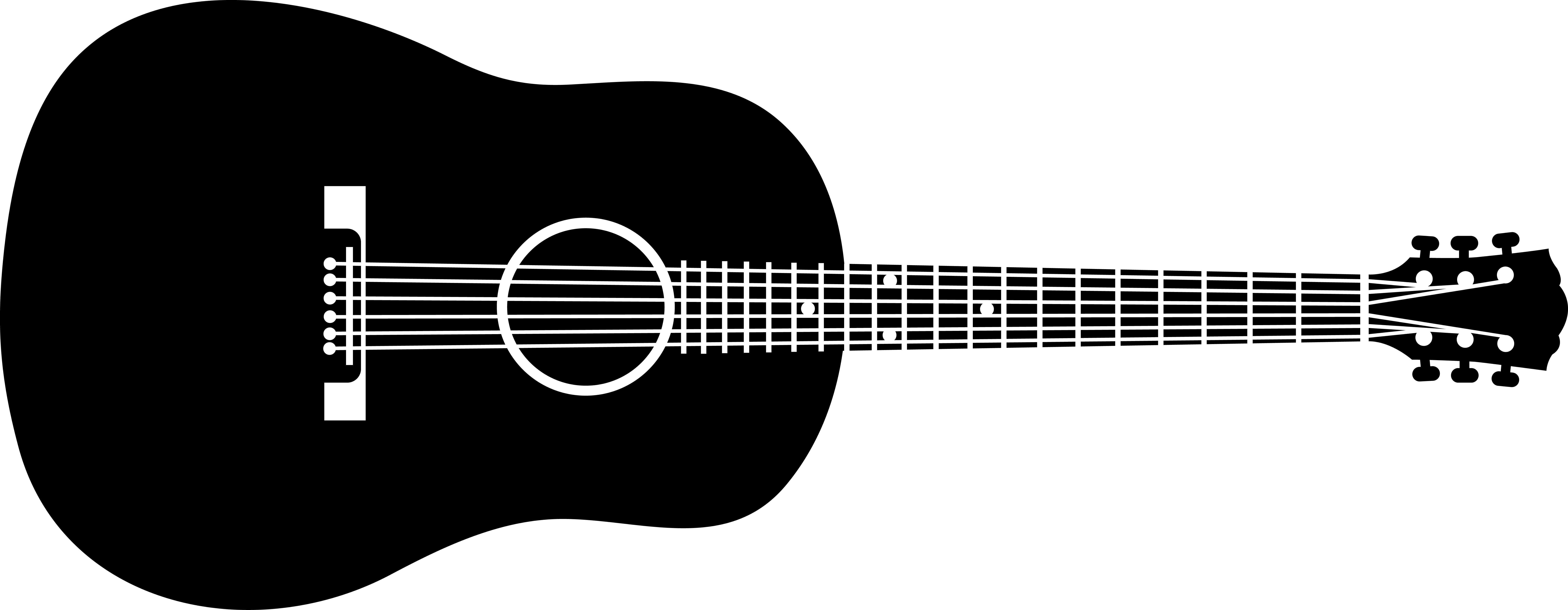 Acoustic Guitar Vector Png Clip Stock - Black And White Guitar Png ...