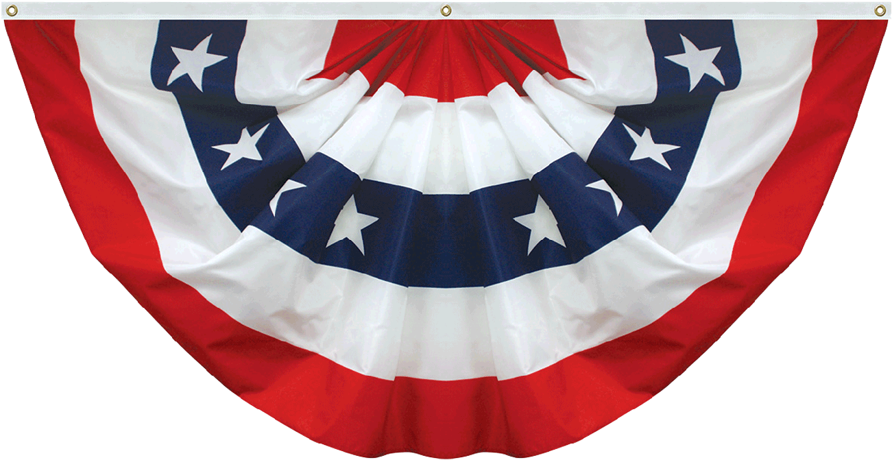 Patriotic Pleated Fan Cotton - Flagco Pleated Polyester Printed Fan 3' X 6' With Stars (1300x1039), Png Download