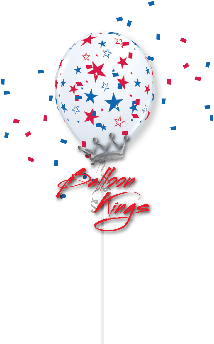 11in Latex Patriotic - 11 Inch Red And Blue Stars Latex-wh (1080x1280), Png Download