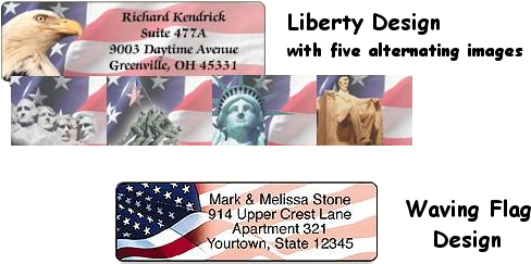 Flag & Patriotic Personalized Roll Address Labels - Address Labels (600x350), Png Download