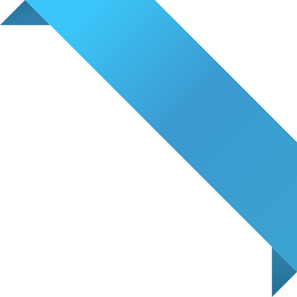 Corner Ribbon - Blue Corner Ribbon Png (600x600), Png Download