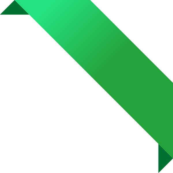 Corner Ribbon - Green Corner Banner Png (600x600), Png Download