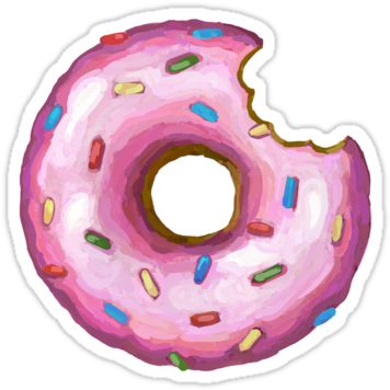 Google Search Donut Birthday Parties, Love Stickers, - Donut With A Bite Out (375x360), Png Download