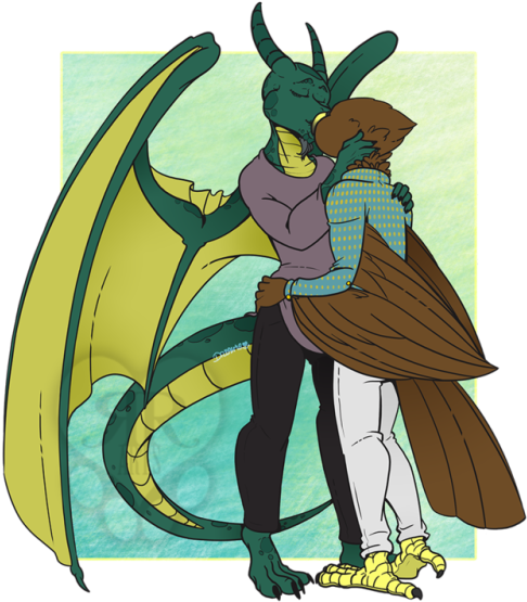 Furry Bird - Furry Bird Kiss (500x571), Png Download