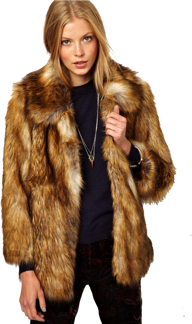 Faux Fur Coat Png Image - Topshop Ultimate Vintage Faux Fur (870x1110), Png Download