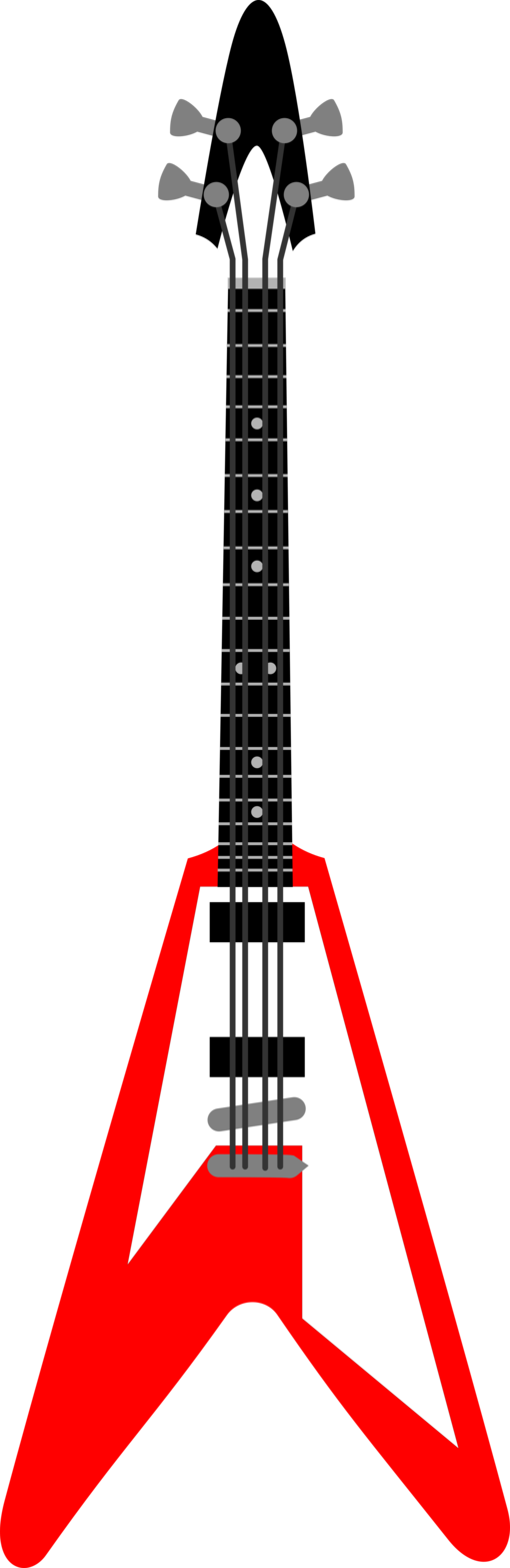 Bass Guitar Vector - Dibujo Animado De Guitarras Electricas (510x1566), Png Download