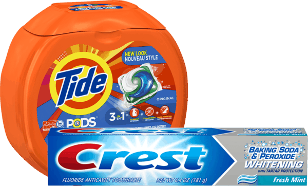 00 For Tide® Pods™ Or Gain® Flings™ & Crest® Toothpaste - Tide Pods Original Scent He Turbo Laundry Detergent (600x362), Png Download