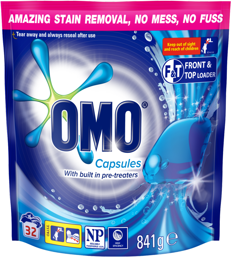 Omo Sensitive Laundry Detergent Washing Powder Front (984x985), Png Download