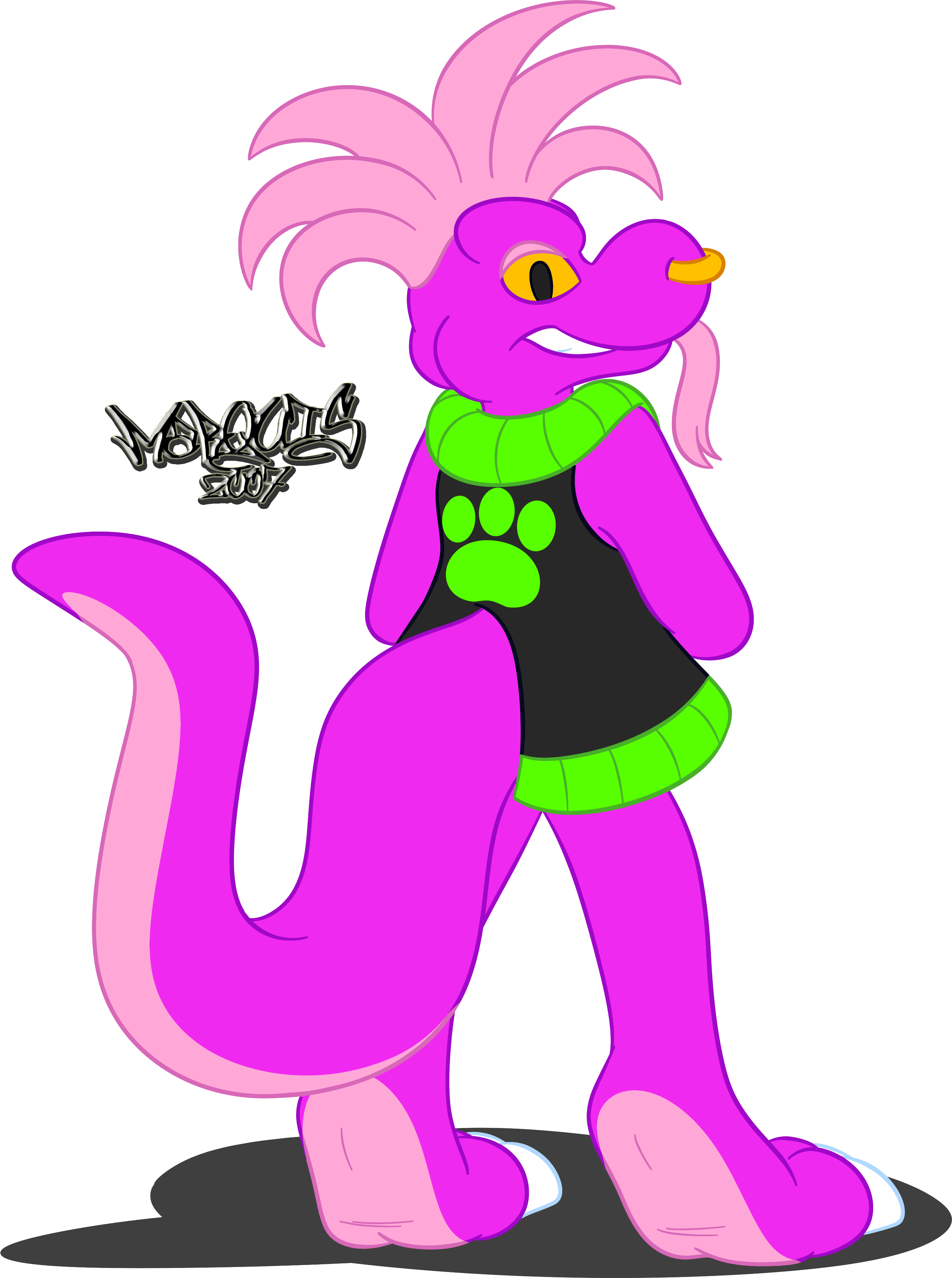 Dashing Lizard - Cartoon (2848x3825), Png Download