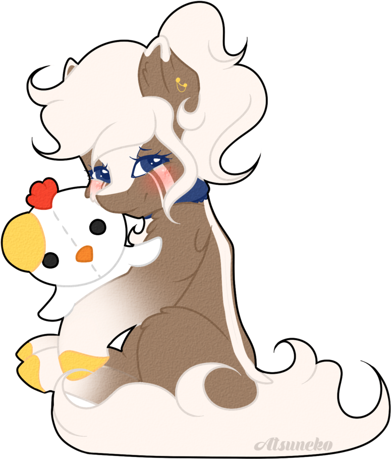 Atsuneko, Blushing, Chicken, Cute, Female, Mare, Oc, - Cartoon (1060x1024), Png Download