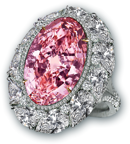 Pink Diamond Cocktail Ring - Ring (490x490), Png Download