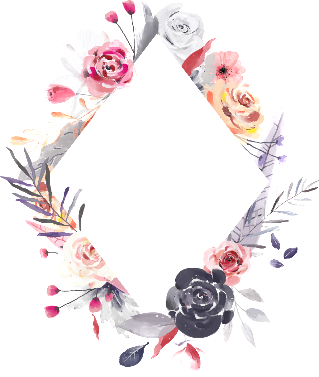 Diamond Rose Frame Png Transparent - Portable Network Graphics (1024x1209), Png Download