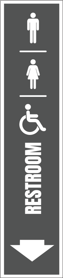 Men, Women & Handicap Restroom Down, - Disability (1000x1000), Png Download