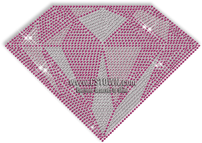 Big Custom Sparkling Rhinestud Pink Diamond Iron On - Triangle (450x450), Png Download