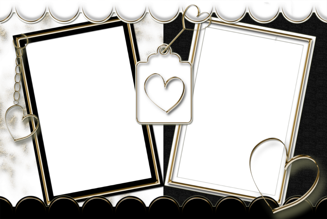 Double Photo Frames Png (1040x698), Png Download