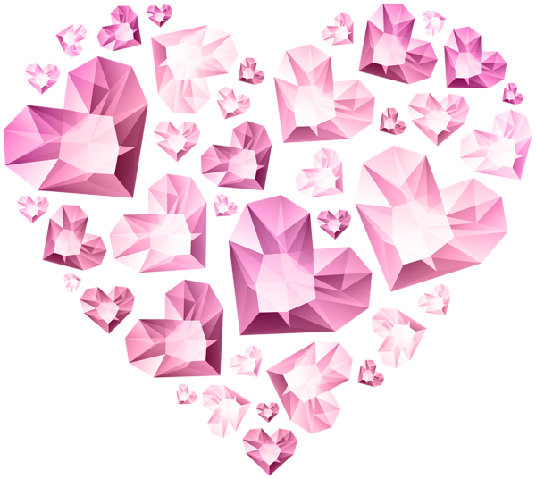 Clipart Diamond Pink - Pink Diamond Heart Png (600x536), Png Download