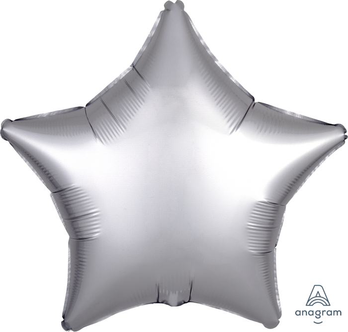 Platinum Silver Star Balloon - Balloon Star Silver Png (600x572), Png Download