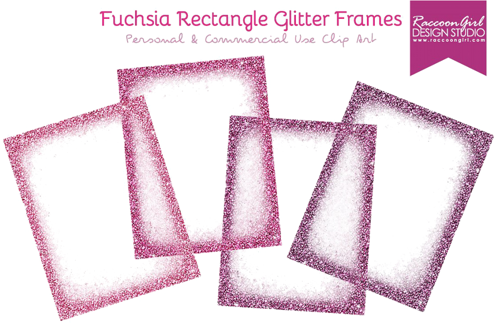 Fuchsia Border Frame Png Clipart - Pink Glitter Frames Png (1024x681), Png Download