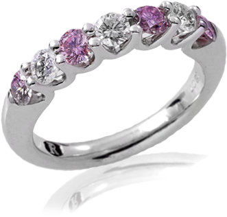 Pink Diamond Wedding Rings Diamond Set Wedding Rings - Wedding Anniversary (600x500), Png Download