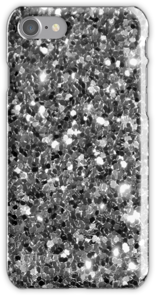 Silver Sparkly Confetti Glitter Iphone 7 Snap Case - Glitter (750x1000), Png Download