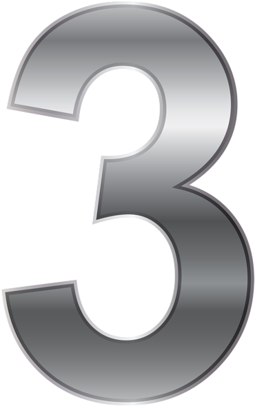 0, - Number Three Silver Png (375x600), Png Download