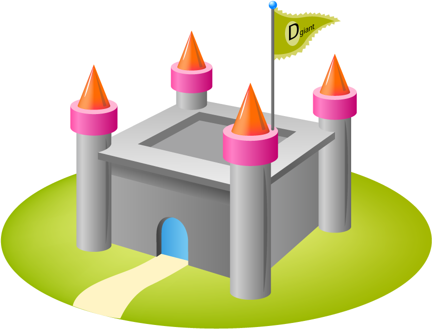 Cartoon Illustration Of A Fairytale Fortified Castle - 图标 (1920x1200), Png Download