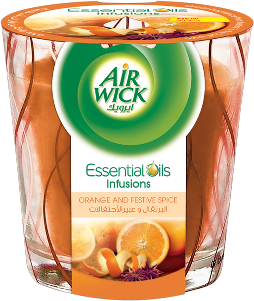 Orange & Festive Spice Scented Candle - Air Wick (1000x1000), Png Download
