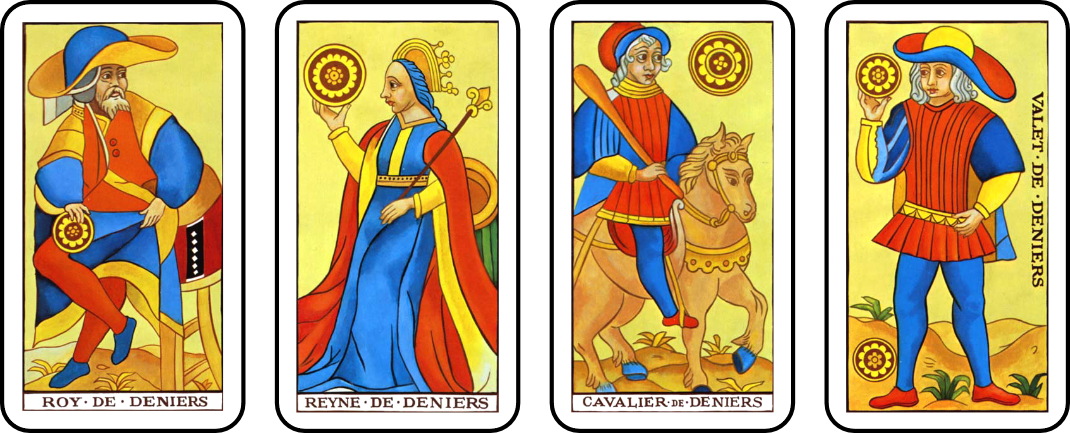 Tarot Coin Court Cards - Cartoon (1070x433), Png Download