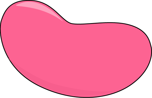 Pink Jelly Bean With A Black Outline - Jelly Bean (532x344), Png Download