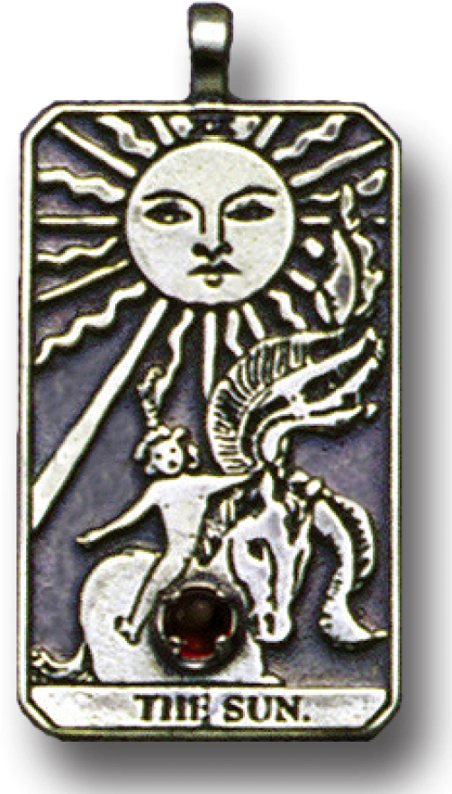 The Sun Large Gemstone Tarot Pendant At Labeshops, - Tarot (900x900), Png Download