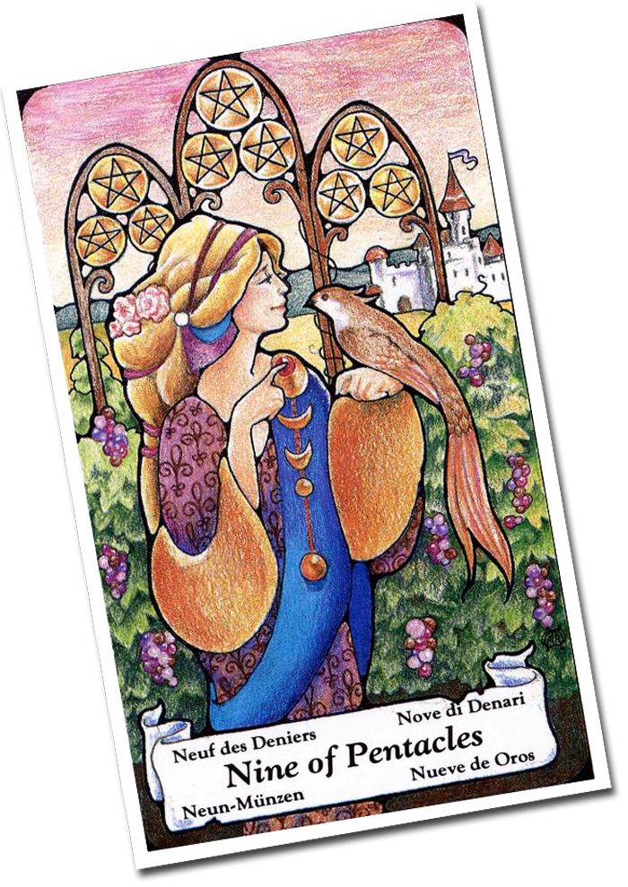 Nine Of Pentacles - Pentacle (700x989), Png Download