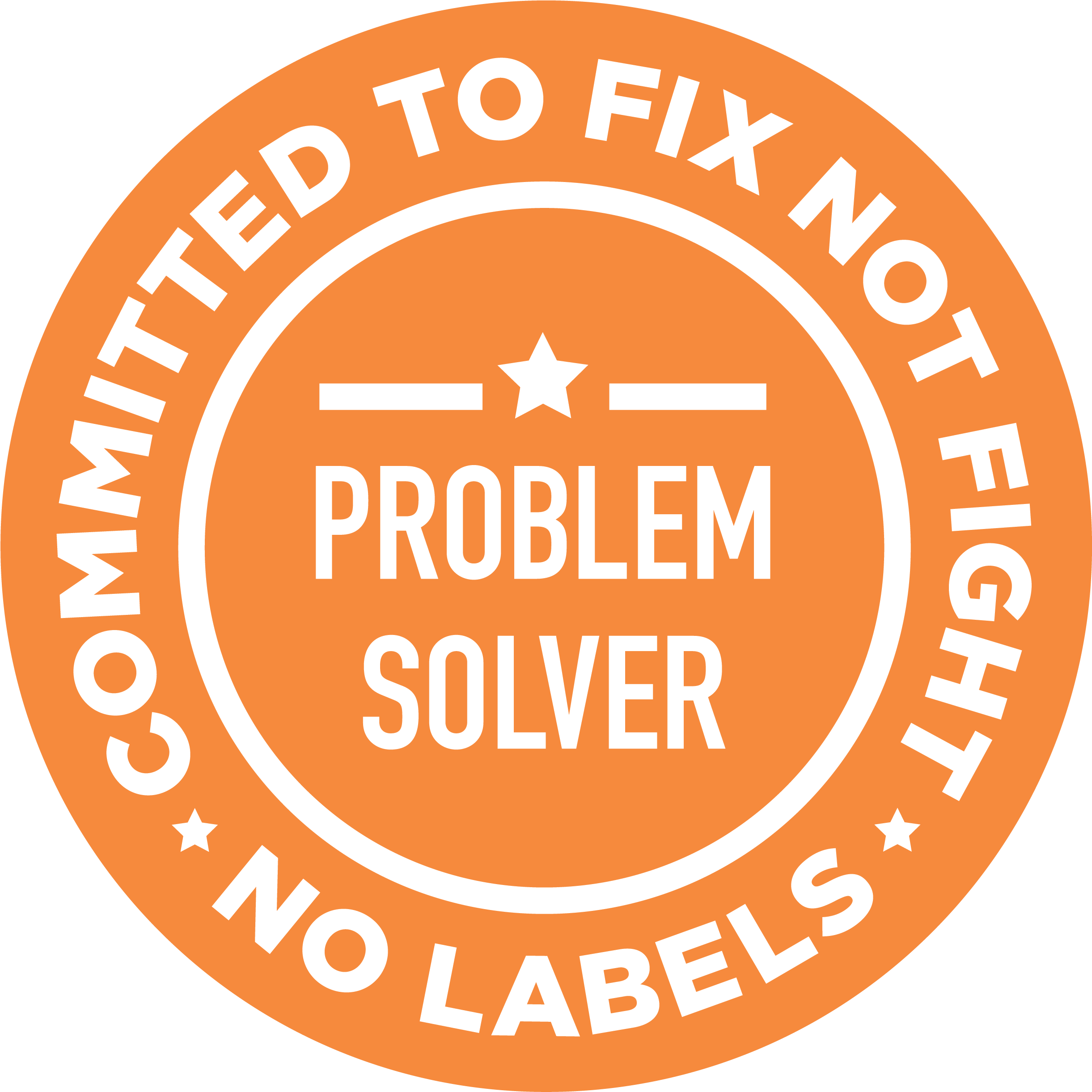 The National Strategic Agenda Centers On Four Goals - No Labels Keychain, Adult Unisex, Size: 2.25", Orange, (2500x2500), Png Download