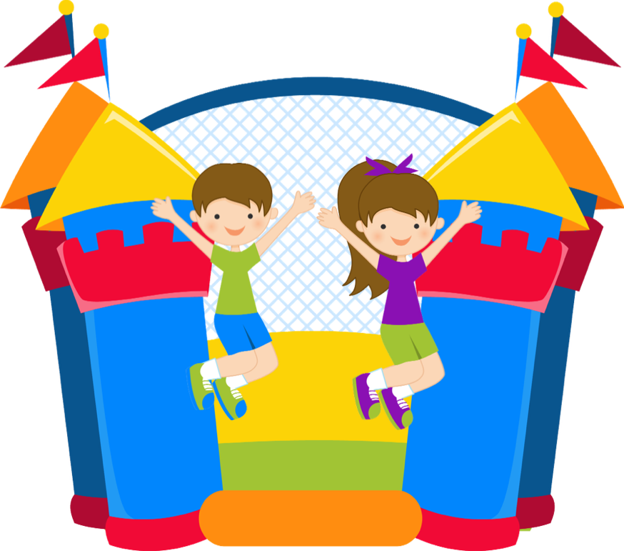 Bounce House Castle Clipart Jpg Transparent Library - Bouncy House Clipart (874x771), Png Download
