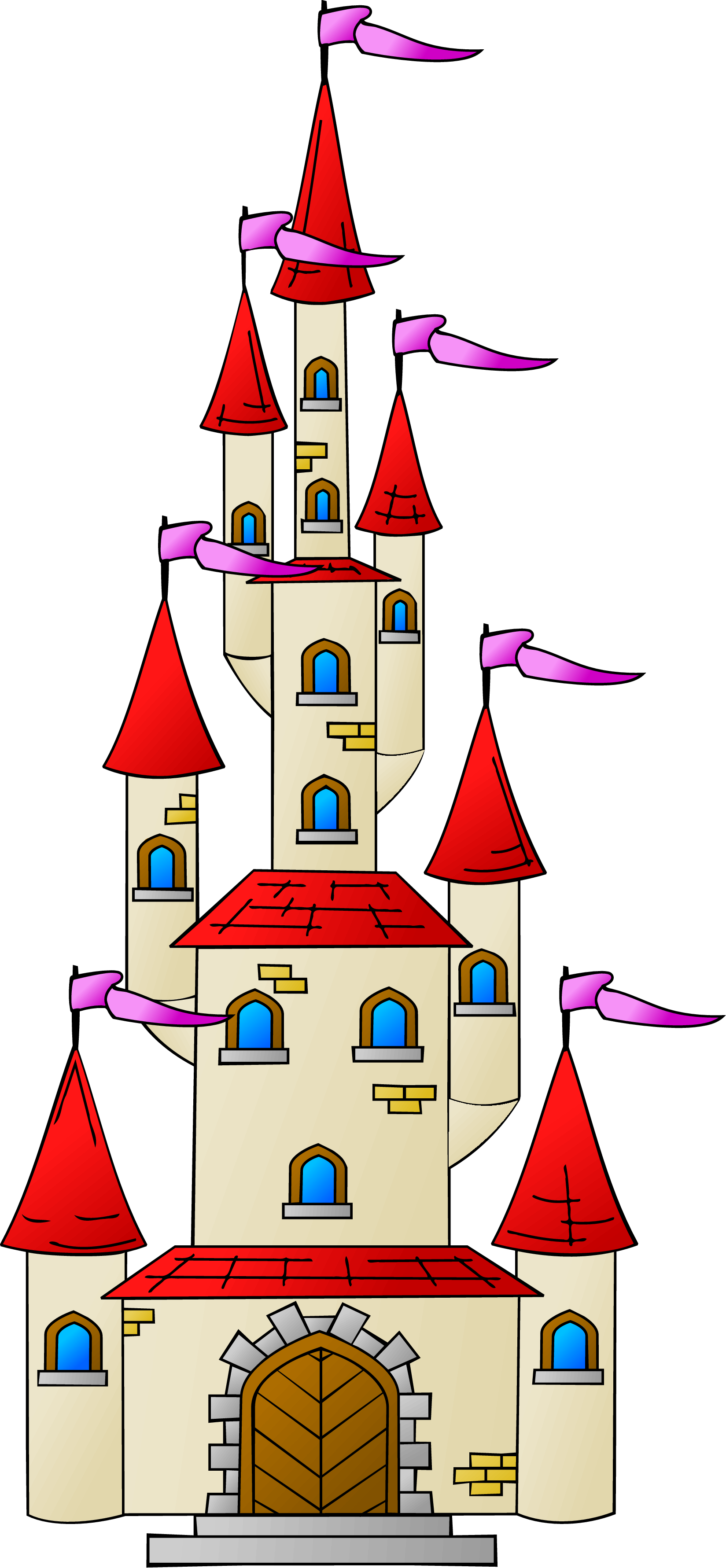 Castle 1 Castle Vector, Castle Clipart, Cinderella - Castle Clipart (1649x3562), Png Download