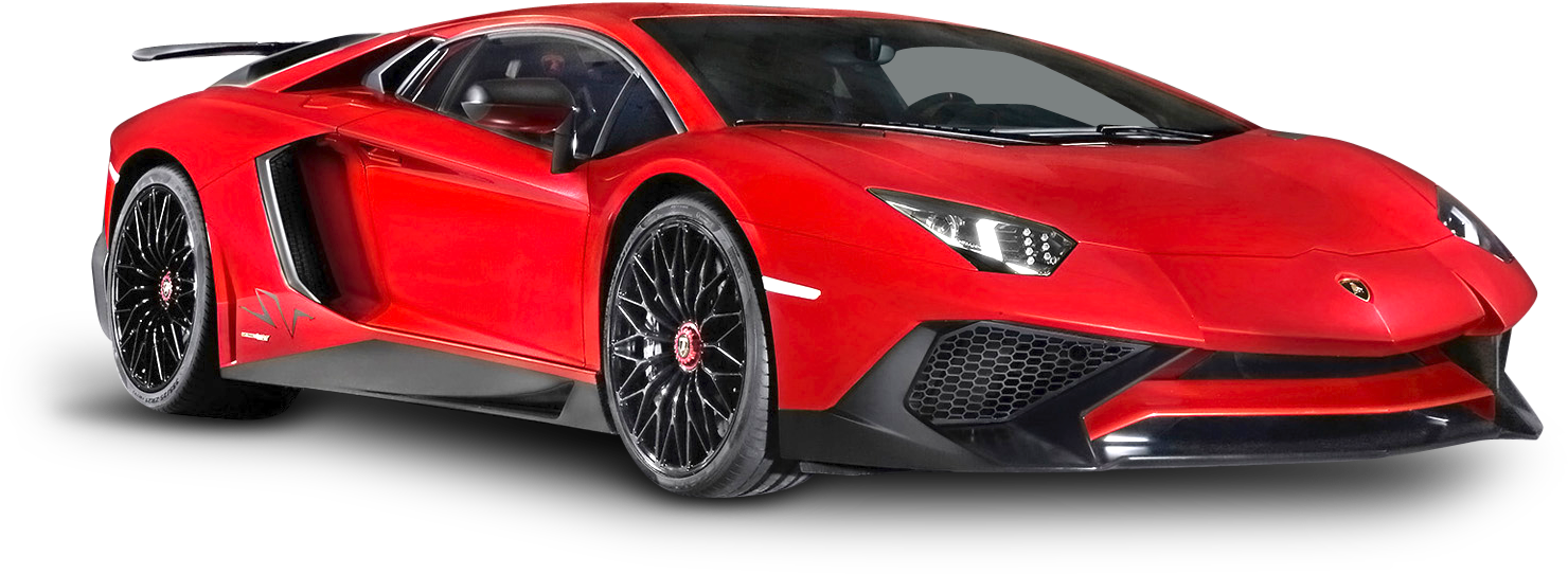Red Lamborghini Aventador Luxury Car Png Image - Red Lamborghini Aventador Png (1530x624), Png Download