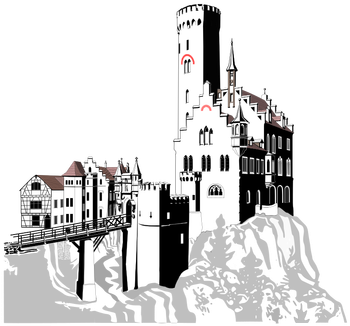 Lichtenstein Castle Vector Public Domain Vectors - Lichtenstein Castle (353x500), Png Download