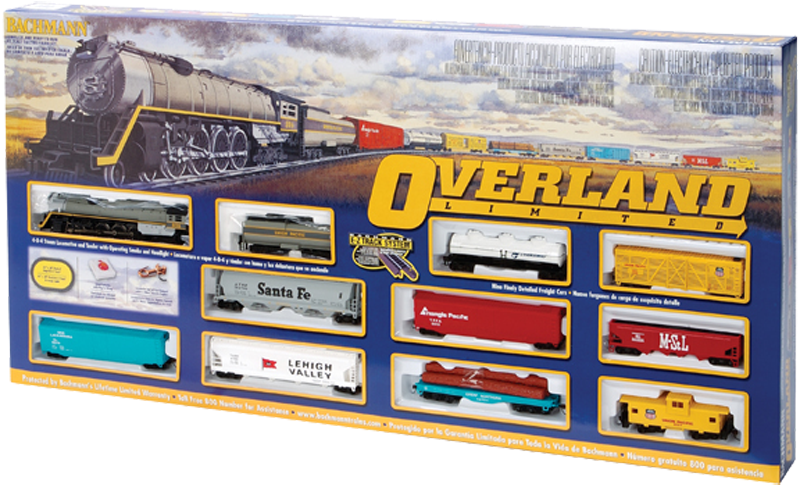 Overland Limited Operating Smoke Steam Locomotive Set - Bachmann Trains Ho Overland Limited Train Set (800x800), Png Download