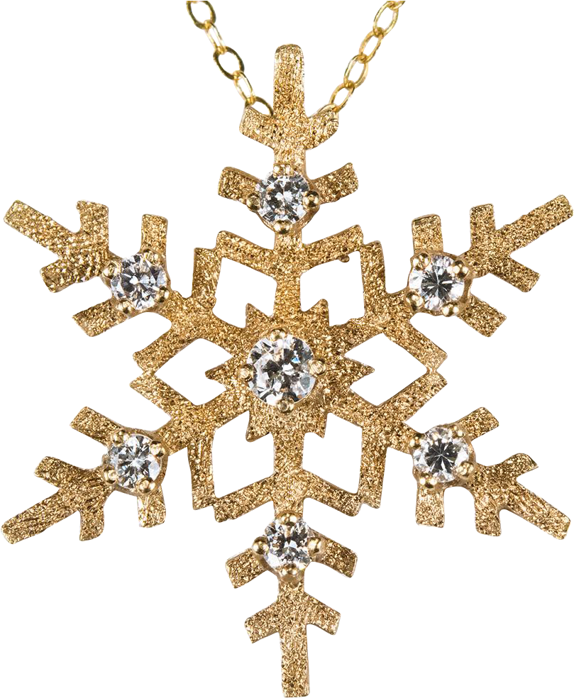 Art Deco Snowflake Diamond Necklace - Gold Snowflake Transparent Background (983x983), Png Download