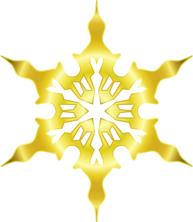 Snowflake 8 Gold By Arvin61r58 Gold Colored Snowflake - Yellow Snowflake Png (696x800), Png Download