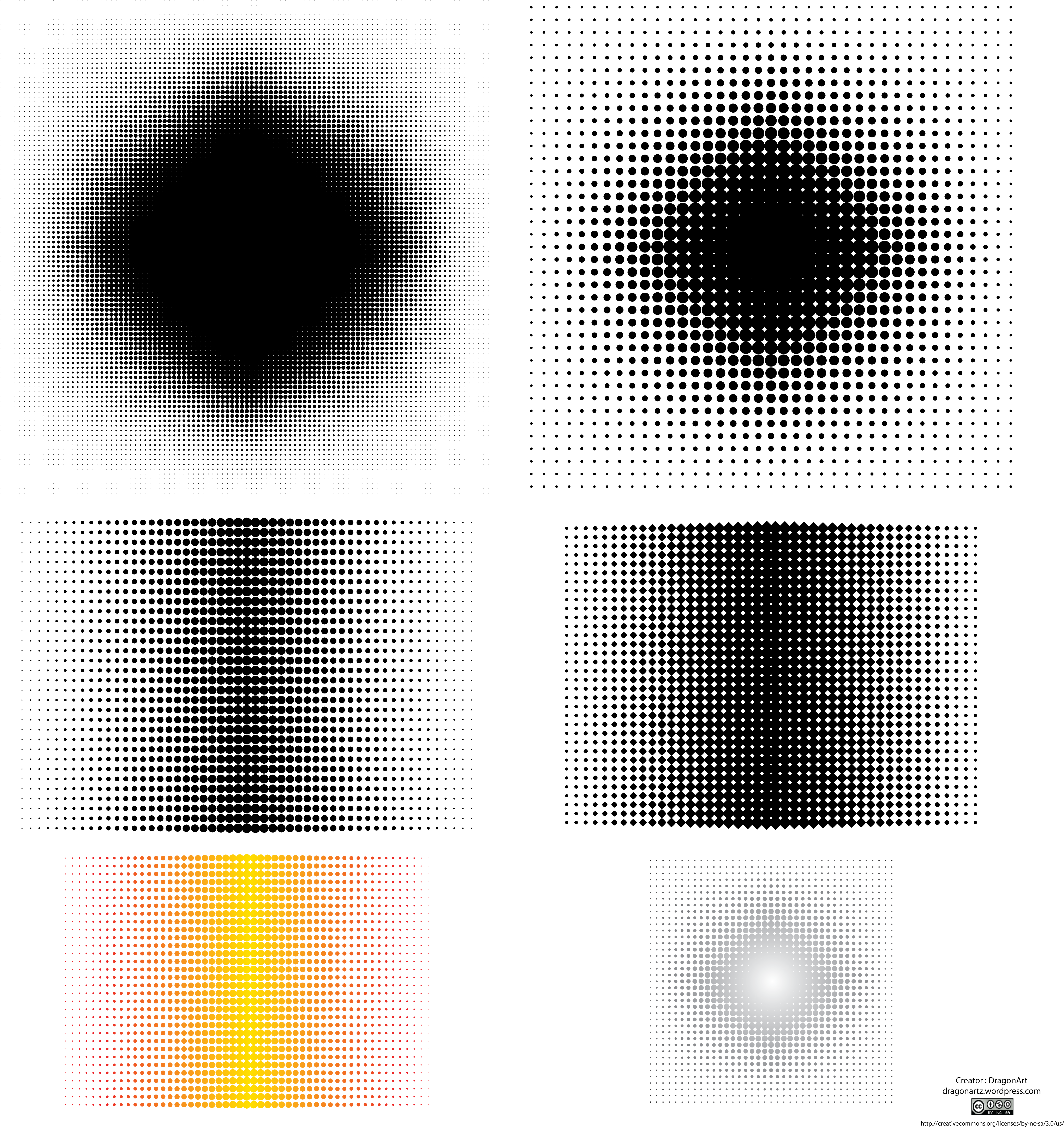 6 Halftone Patterns - Vector Graphics (5556x5556), Png Download