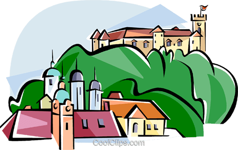 Slovenia Ljubljana Castle Royalty Free Vector Clip - Ljubljana Clipart (480x303), Png Download