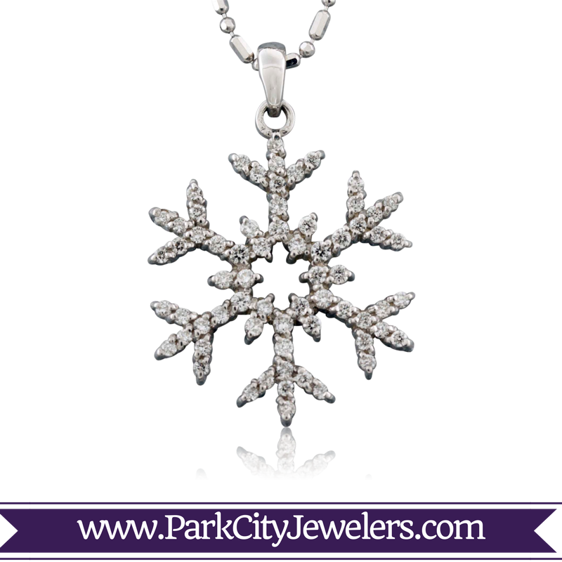 Rose Gold Diamond Snowflake Necklace (800x800), Png Download