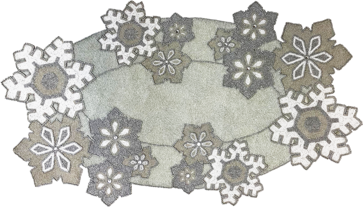 Beaded Snowflake Runner - Golden Hill Studio Beaded Snowflake Art Runner (1200x1200), Png Download