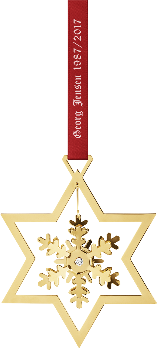 2017 Ornament Snowflake, Gold (1200x1200), Png Download