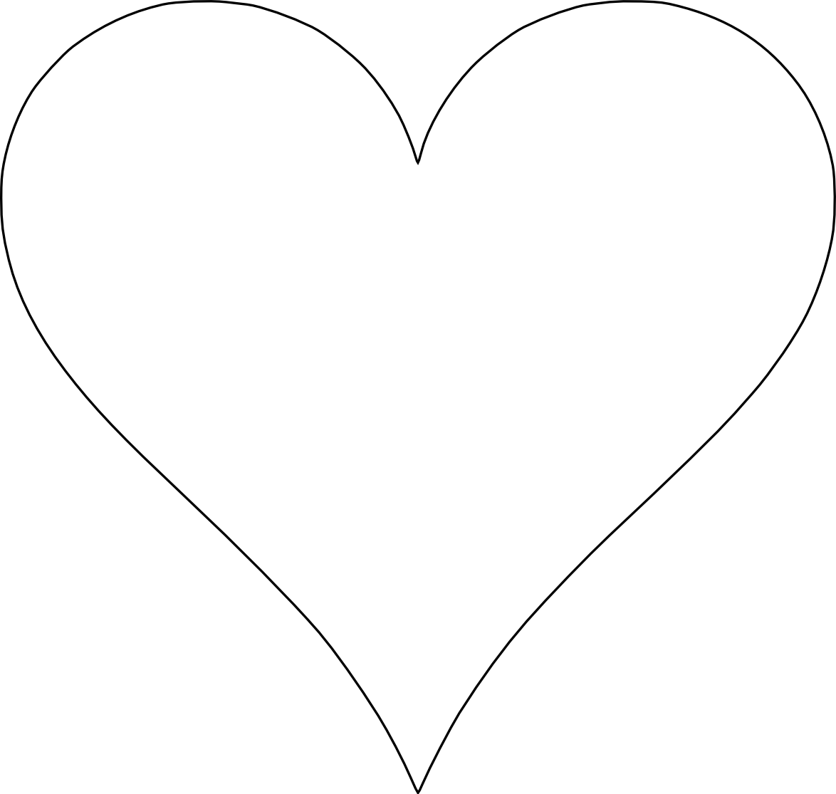 Free Printable Heart Template - Heart (1174x1115), Png Download