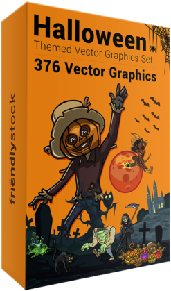 376 Halloween-themed Vector Graphics Set - Vector Graphics (324x418), Png Download
