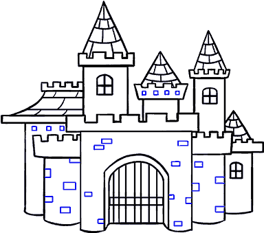 Drawing Detail Castle Vector Free Stock - Cartoon Castle Drawing (678x600), Png Download