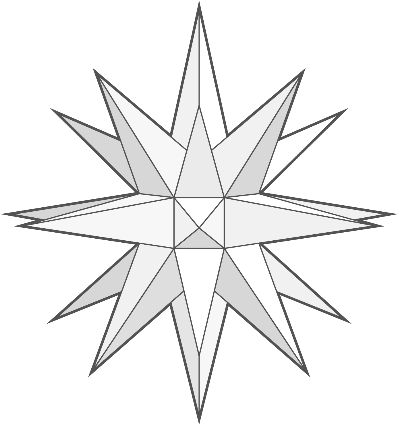 12 Point 3-d Paper Star - Twelve Point Star (1385x1500), Png Download