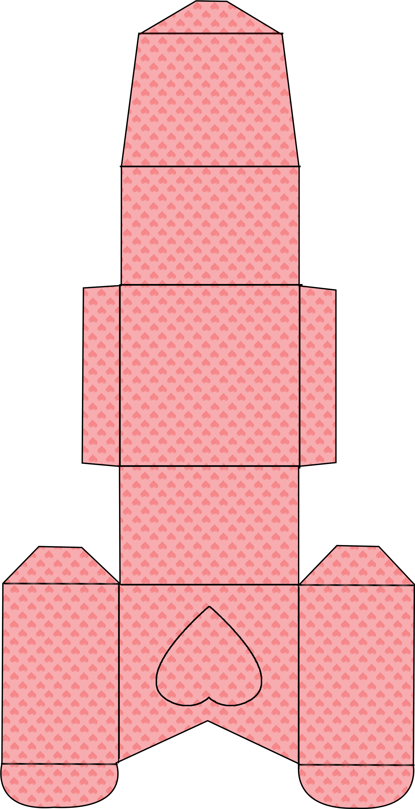 Heart Pattern Box With Heart (1888x3507), Png Download